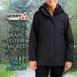 Gerry Ladies' 3-in-1 Systems Black Rain System Vest-Jacket Size Medium
